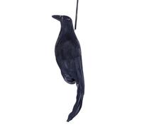 Dead Crow Decoy - Handmade Realistic Feathers, Sturdy PP Shell Lifelike Bird Props, Hangable Black Animal Yard Models, Spooky Artificial Hunting Deeterrent - for Halloween Outdoor Patio Pools