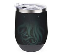 Dead Cthulhu Waits Dreaming 12 Oz Insulated Wine Tumbler Reusable Travel Mug Coffee Cup with Lid for Women Men Gift Black-style