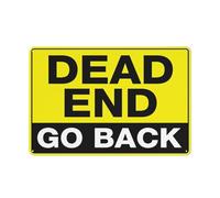 Dead End Go Back Sign Warning Sticker-Security Sign Outdoor Sign 12 X 8 Inches