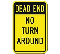 Dead End No Turn Arround Sign Reflective Warning Caution Notice Safety Sign Tin sign 8x12 inches