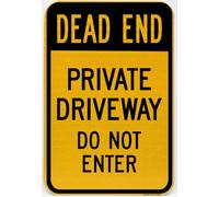 Dead End Private Driveway Do Not Enter Funny Retro Metal Sign 8X12 Inches