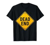 Dead End Road Sign Funny Traffic Warning Vintage Graphic Tee T-Shirt