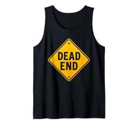 Dead End Road Sign Funny Traffic Warning Vintage Graphic Tee Tank Top