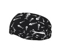 Dead Fish Skeleton Seamless Pattern Headbands Men Women Non Slip Wicking Sports Sweatband for Gym Basketball Yoga Hairbands