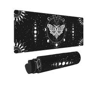 Dead Head Moth Magic Skull Moon Phase Mouse Pad Long Extended XL Mousepad Desk Pad Gaming Pc Desktop Large Rubber Mice Pads Stitched Edges 31.5'' X 11.8''