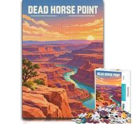 Dead Horse Point State Park Vintage Travel Po Jigsaw Puzzle, 1000 Pieces | A focused indoor hobby: a simple way to organise the image at home.