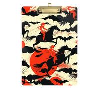 Dead Horseman Halloween Acrylic Binders clipboard Standard Letter A4 Size Transparent for Classroom Supplies for Teachers Elementary Gold 12x9in Tabla para escribir con Clip