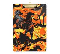 Dead Horseman Halloween Orange Black Acrylic Physical Therapist clipboard Standard Letter A4 Size Acrylic Cute for Classroom Supplies for Teachers high School Gold 12x9in Tablas para escribir