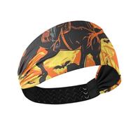 Dead Horseman Halloween Orange Black no slip womens headbands Stretchy hair for Workouts Daily use hiking Workouts