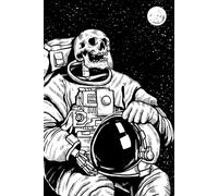 Dead in Space Dotted Notebook: Black and White Skeleton Astronaut Bullet Journal, Grunge, Punk, Emo Diary, Sketchbook