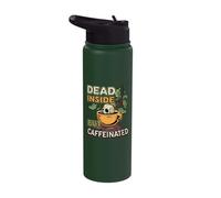 Dead Inside But Caffeinated Coffee Lover Stainless Steel Insulated Water Bottle