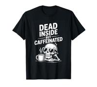 Dead Inside But Caffeinated Coffee Skull T-Shirt