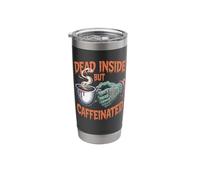 Dead Inside But Caffeinated Funny Coffee Zombie Design Stainless Steel Insulated Tumbler