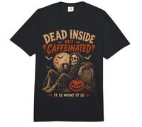 Dead Inside But Caffeinated Funny Halloween Costume Comfort Colors Adult Heavyweight T-Shirt