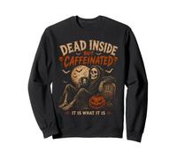 Dead Inside But Caffeinated Funny Halloween Costume Sweatshirt
