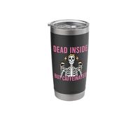 Dead Inside BUT Caffeinated Funny Skelton Coffee Meme Stainless Steel Insulated Tumbler
