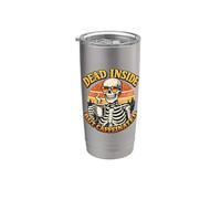 Dead Inside But Caffeinated | Retro Skeleton Coffee Stainless Steel Insulated Tumbler