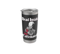Dead Inside But Caffeinated Skeleton Roses Stainless Steel Insulated Tumbler
