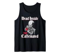 Dead Inside But Caffeinated Skeleton Roses Tank Top