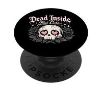 Dead Inside But Cute Emo Gothic Design PopSockets Adhesive PopGrip