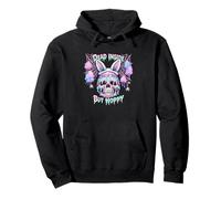 Dead Inside But Hoppy Skull Bunny Pastel Goth Easter Pullover Hoodie