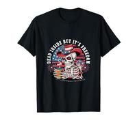 Dead Inside But It's Freedom Skeleton Coffee 4th of July T-Shirt