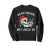 Dead Inside But Jolly Af Skull Santa Light Skeleton Pajamas Sweatshirt