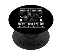 Dead Inside But Jolly AF Ugly Sweater Gothic Christmas PopSockets Adhesive PopGrip