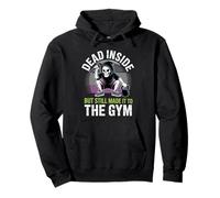 Dead Inside But Made It To The Gym, Funny Fitness Skeleton Pullover Hoodie