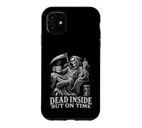 Dead Inside But On Time Grim Reaper Funny Coffee Case for iPhone 11