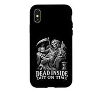 Dead Inside But On Time Grim Reaper Funny Coffee Case for iPhone X/XS