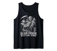 Dead Inside But On Time Grim Reaper Funny Coffee Tank Top