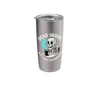 Dead Inside But Still Caffeinated Skeleton Coffee Funny Stainless Steel Insulated Tumbler