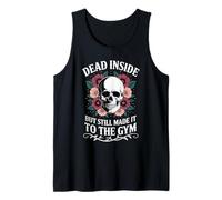 Dead Inside But Still Made It To Gym Workout Floral Skull Tank Top