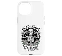 Dead Inside But Still Made It To The Gym Workout Fitness Fun Case for iPhone 15