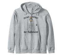 Dead Inside Caffeinated Skeleton Mom Leopard Messy Bun Zip Hoodie