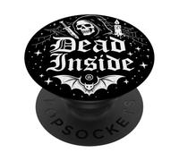 Dead Inside Grim Reaper Skull Gothic Dark Humor Spooky PopSockets Adhesive PopGrip