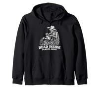 Dead Inside Plants Alive Funny Skeleton Gardening Zip Hoodie