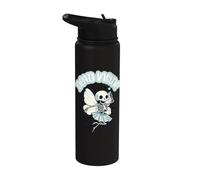Dead Inside Skeleton Fairy Funny Gothic Quote Stainless Steel Insulated Water Bottle