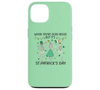 Dead Inside St Patricks Day Dancing Skeletons Lucky Clover Case for iPhone 13