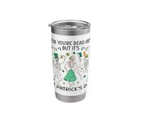 Dead Inside St Patricks Day Dancing Skeletons Lucky Clover Stainless Steel Insulated Tumbler