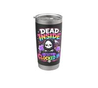 Dead Inside Still Clocked in Pastel Goth Grim Reaper Stainless Steel Insulated Tumbler