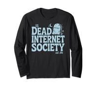 Dead Internet Theory Society Conspiracy Meme Humor Long Sleeve T-Shirt
