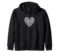 Dead Leaf Heart Shape Autumn Nature Love Zip Hoodie