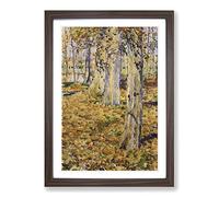 Dead Leaves by Kuroda Seiki Framed Print | A2 Walnut Framed Wall Art | Ready to Hang | Modern Floral Picture | Living Room Bedroom Lounge Office