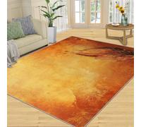 Dead Leaves Rugs for Boys Room, Minimalist Leaves Area Rugs for Bedroom, Yellow Background Rug & Home Decor, Low Pile Non Slip Carpet for Computer Game Room Dormitory - 120x170 cm