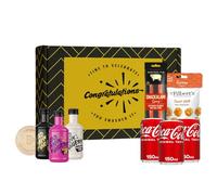 Dead Man’s Fingers Rum Congratulations Gift Set - 3 x 50ml Mini Rums (Passion Fruit, Coconut & Original Spiced), 3 x 150ml Coca-Cola Mixers & Mr Filbert’s Snacks | Spiced Rum Mini Gift Box