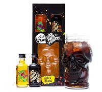 Dead Mans Fingers Rum Gift Set, Spiced & Mango, 2 x 5 cl, Skull Glass