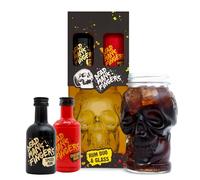 Dead Mans Fingers Rum Gift Set - Spiced Rum, Cherry Flavoured Rum, Mini Alcohol Bottles x2 5cl with Skull Glass - Rum Miniatures Birthday Gifts for Men, Boyfriend Dad Gifts, Drinks for Christmas