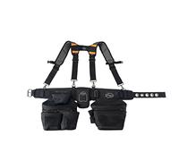 Dead On Tools - 1680 Denier Poly Carpenter’s Tool Belt with Suspenders (HDP400945), Black